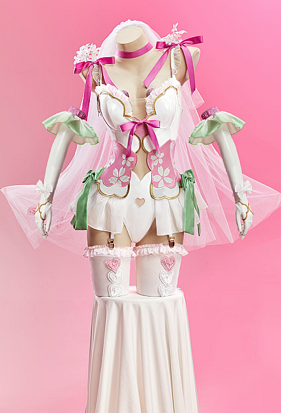 Mobbunny x Princess_Ailish Love Sexy Bridal Outfit Cutout Bodysuit with Veil and Gloves