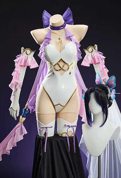 Mobbunny x Princess_Ailish KNY Shinobu Bridal Outfit Halter Bodysuit with Veil and Ribbons