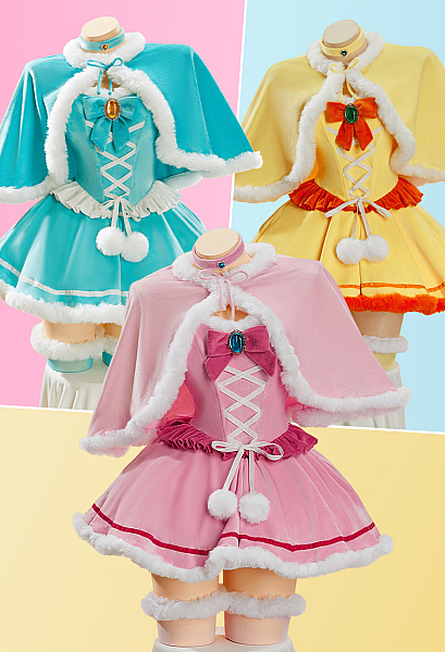 Princess Derivative Sexy Winter Plush Suit Strapless Dress and Cape Choker and Gloves