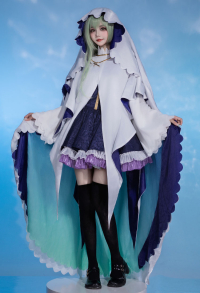 Saint Cecilia and Pastor Lawrence Cecilia Cosplay Costume Dress and Jacket with Veil and Thigh Socks