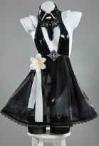 Stellar Blade 2B EVE Cosplay Costume YoRHa No. 2 Type B Black Dress with Eye Patch Gloves