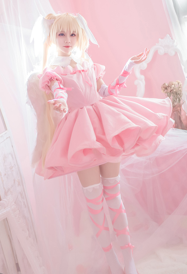 Shugo Chara Utau Hoshina Utau Tsukiyomi vestido rosa Cosplay