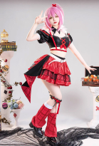 My Guardian Characters Hinamori Amu Cosplay Costume Top and Skirt with Belt and Collar