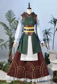 Split Fiction Zoe Foster Moon Market Side Story Outfit Cosplay Costume Dress with Skirt Sleeves