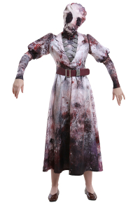 Dead by Daylight The Nurse Sally Smithson Warping Killer Nurse Uniform Dress Outfit Cosplay Costume with Neck Band and Headgear