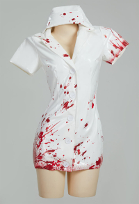 Silent Hill Nurse Cosplay Costume Halloween Gothic Blouse Dress and Nurse Hat