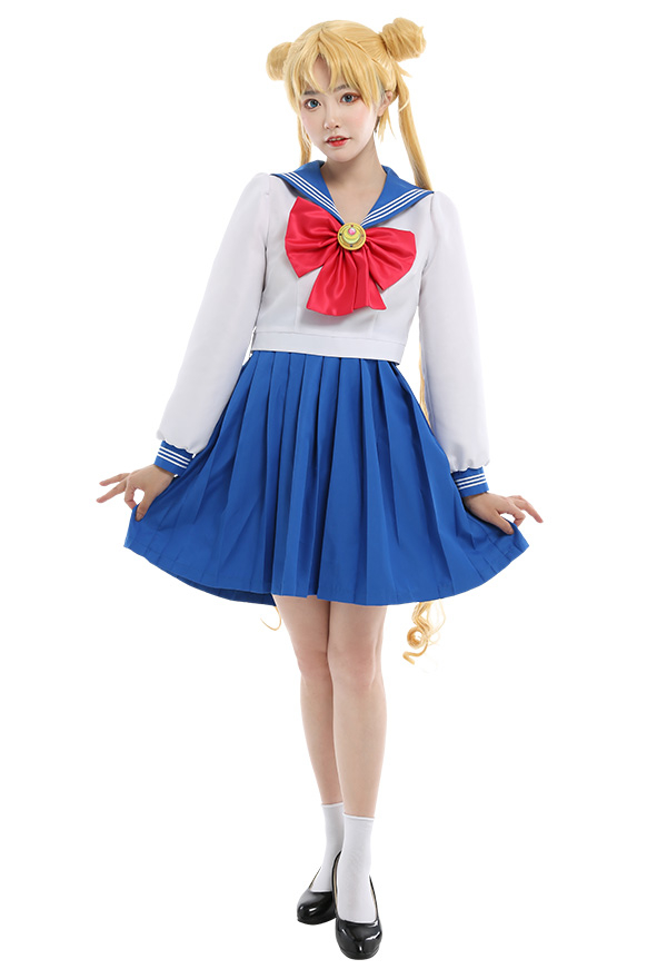 Sailor Moon Costume de Cosplay Usagi Tsukino JK Uniforme avec Nœud Papillon