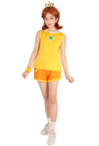 Mario Tennis Costume de Cosplay Robe de Girl Daisy avec Couronne