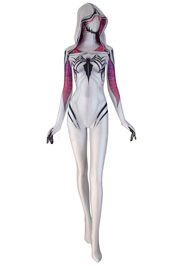 Gwenom Gwen Stacy Gwen Venom Kapuzepullover Jumpsuit Bodysuit Cosplay Kostüm