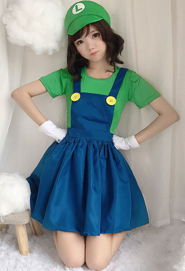 Mario Girls Plumber Clothes Cosplay Costume