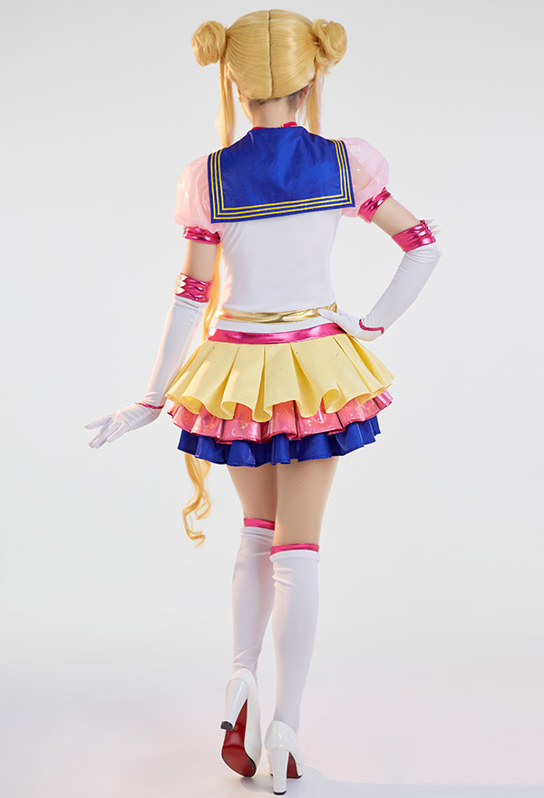 Sailor Moon Usagi Tsukino Cosplay Costume Vestido y Guantes