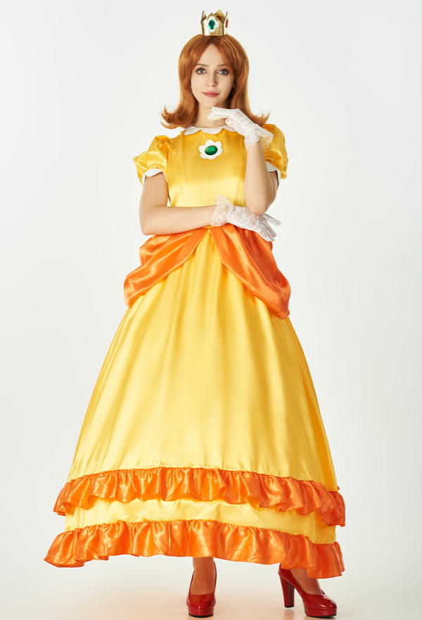 Daisy Cosplay Costume Princess Vestido y Corona