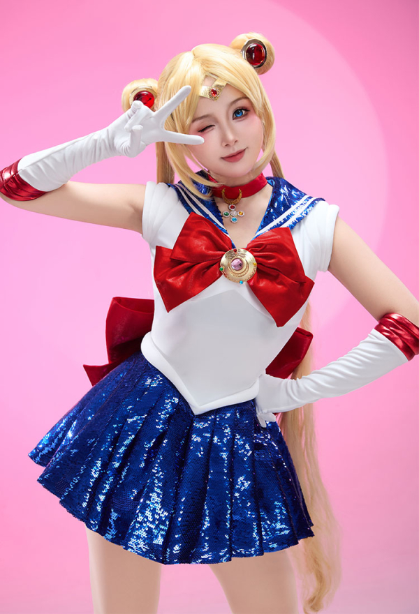 Sailor Moon Usagi Stage Version Costume Dress with Gloves and