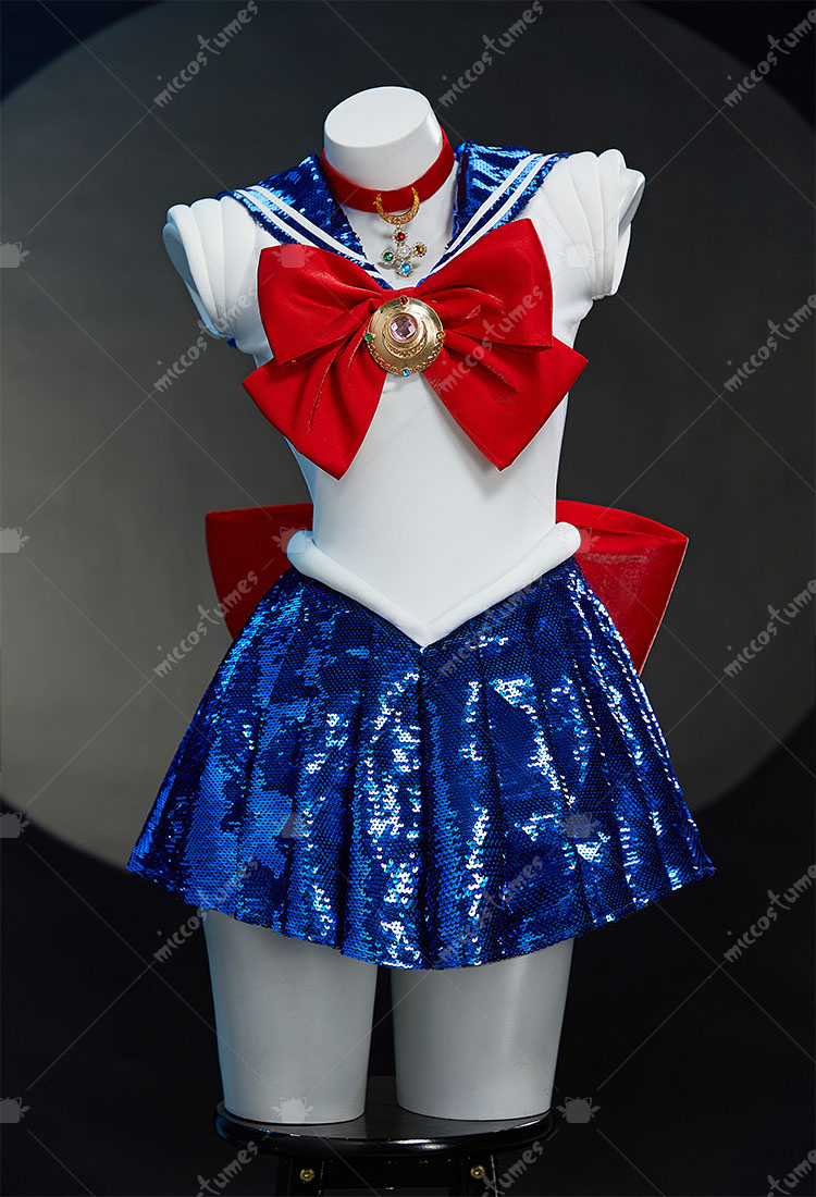 Sailor Moon Usagi Stage Version Costume Dress With Gloves And Hair