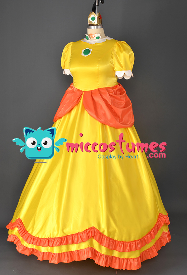 Princesse Daisy Costume de Cosplay Robe Jaune Taille Plus