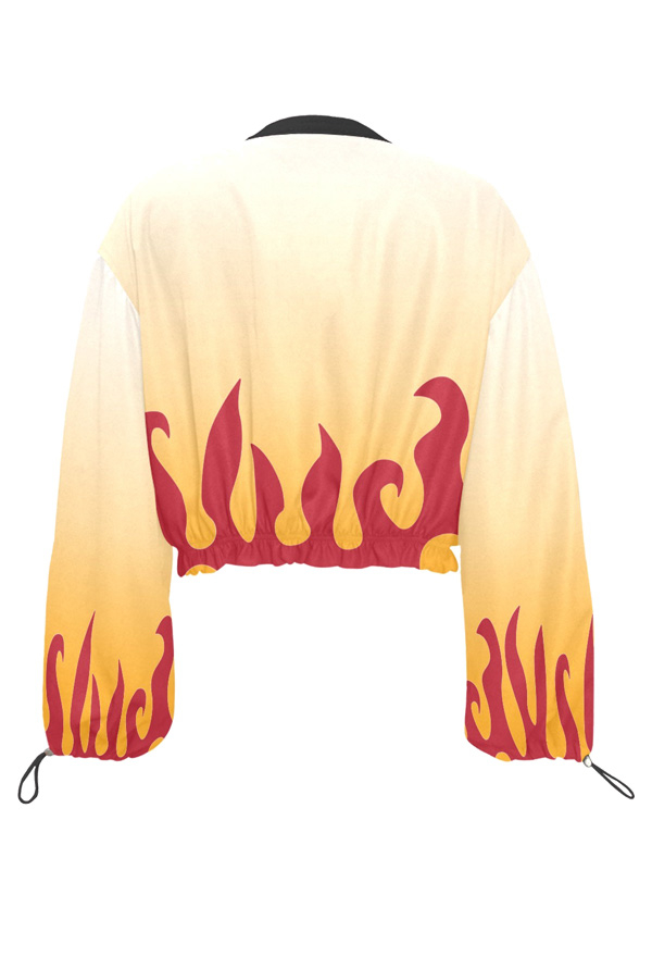 KNY Flame Summer Chiffon Coat - Fire Pattern Long Sleeves