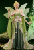 Tinker Bell Derivative Spring Flower Goddess Fantasy Dress Flower Embellished Gradient Waist-cinching Dress with Sleeves and Ribbon