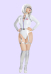 Sexy Astronaut Outfit Zip-up Bodysuit with Belt and Stockings