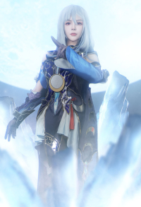 Honkai: Star Rail Jingliu Cosplay Costume Short Dress and Gloves with Eye Mask and Leg Covers