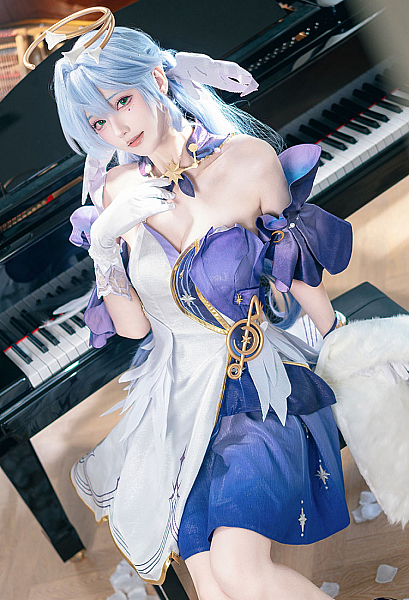 Honkai: Star Rail Robin Cosplay Costume Strapless Dress and Gloves with Shawl and Earrings