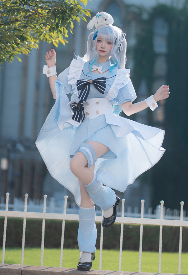 Is the Order a Rabbit? Kafuu Chino Cosplay Kostüm Hemd Rock mit Shorts Haar Accessoires