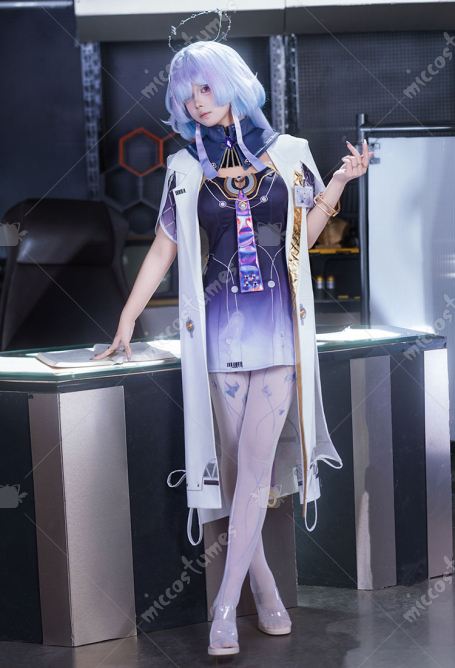 Wuthering Waves Mornye Cosplay Costume Dress with Coat and Collar