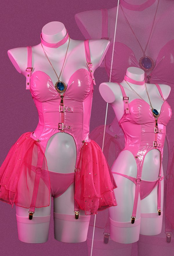 Halloween Women Peach Pink Princess Lingerie Set - Sexy Lingerie Costume