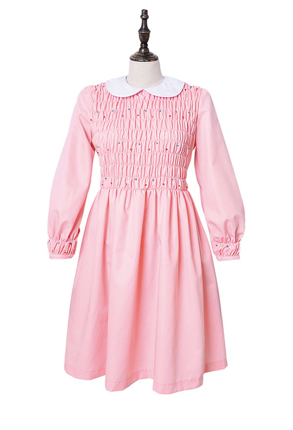 Plusgröße Stranger Things Eleven rosa Kleid Mädchen Kleid Kostüm