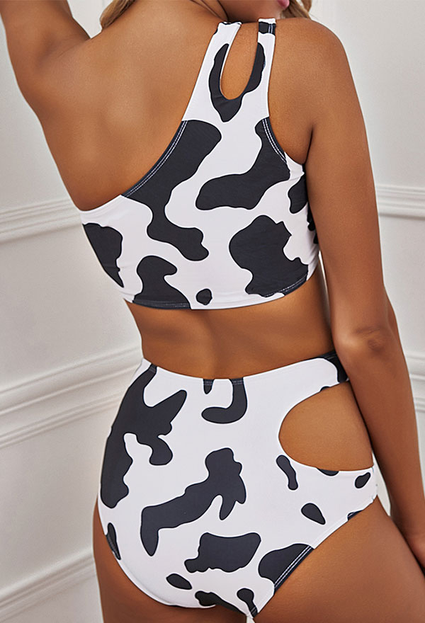 RQYYD Reduced Women 2 Piece Outfits Sets Cute Cow Print Long