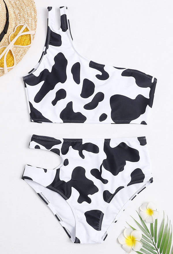 Cow in store a bathing suit