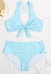 Woman Cute Sexy Fine Grid Pattern Two-Piece Split Bikini Set Swimsuit Swimming Pants Swimwear Bodysuit Bathing Suit Outfit for Hot Spring and Pool