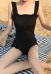 Woman Sexy Cute Backless One Piece Lace-Decorated Strapped Lingerie Dress Swimsuit Swimwear Bodysuit Beach Suit Bathing Suit