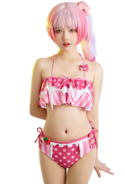 Miccostumes Swimsuits for Women Halter Bathing Suit Strawberry Pattern Two Piece Swimwear