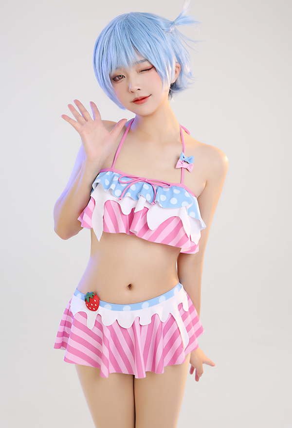 Anime Swimsuit Cosplay Costume Two-Piece Bikini Swimwear Outfits