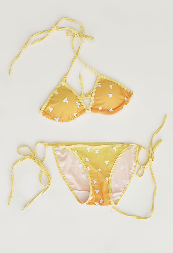 Zaful yellow best sale polka dot bikini