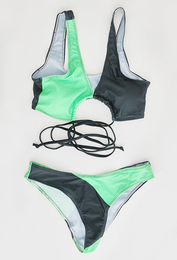 Shego Derivative Swimsuits - Cross Lace Up Bathing suits