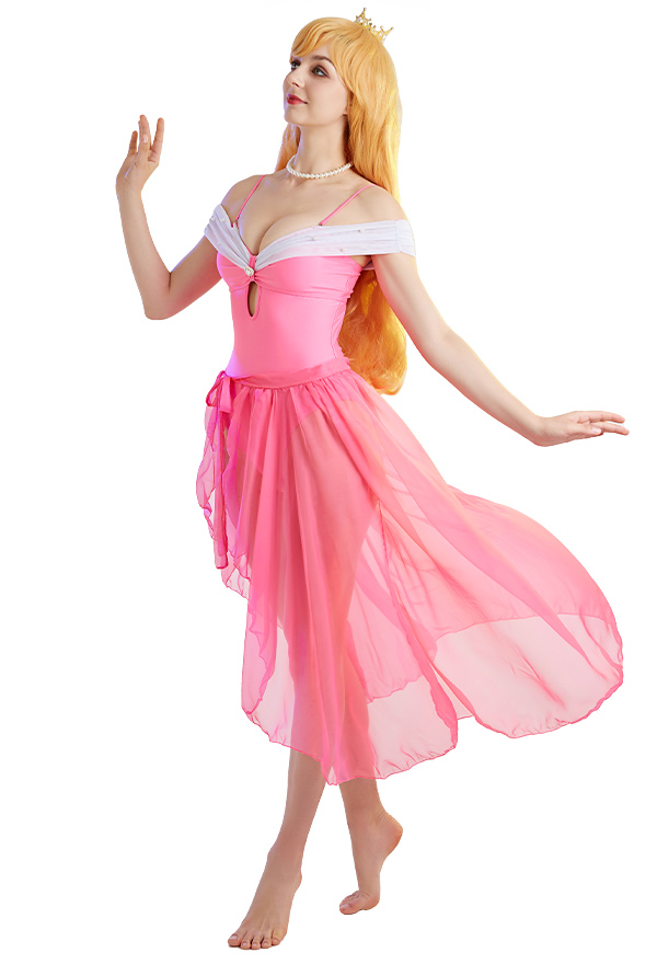 Princess Aurora Swimming Bodysuit Sleeping Beauty Bowknot