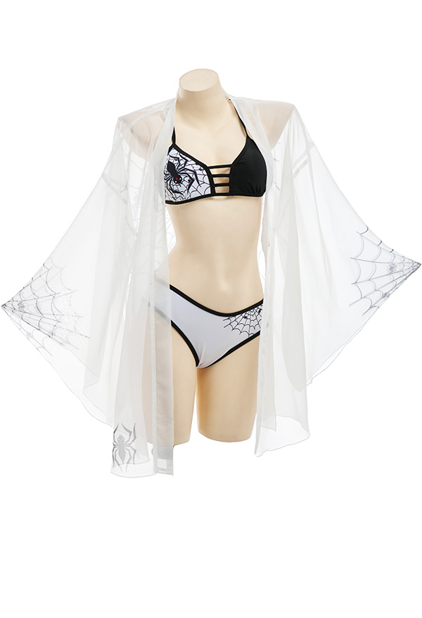 Miccostumes Swimsuit Femme Maillot de Bain Deux Pièces avec Impression des Araignées