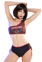Miccostumes Swimsuits for Women Striped Pattern Bathing Suit Sexy Swimwear Bikini Sets