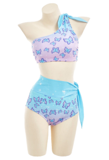 Peach Pattern Swimsuits - Side Lace-up Bathing Suits | One piece