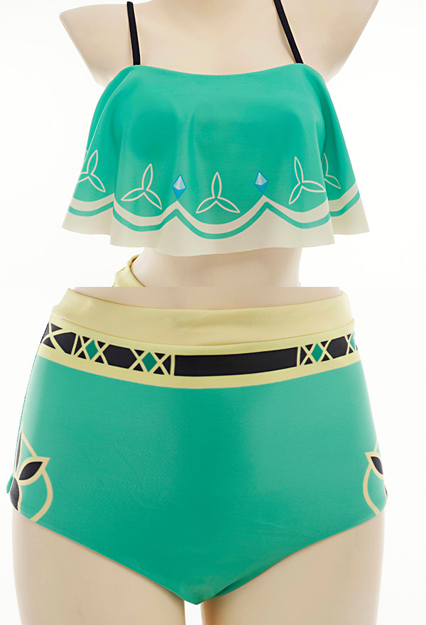 Genshin Impact Venti Two-Piece Swimsuit Ruffle Falbala Bathing