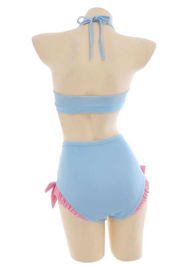 Bikini Beach Bunny - Haut Triangle XL & Bas Cheeky S, Multicolore, Occasion Très Bon état