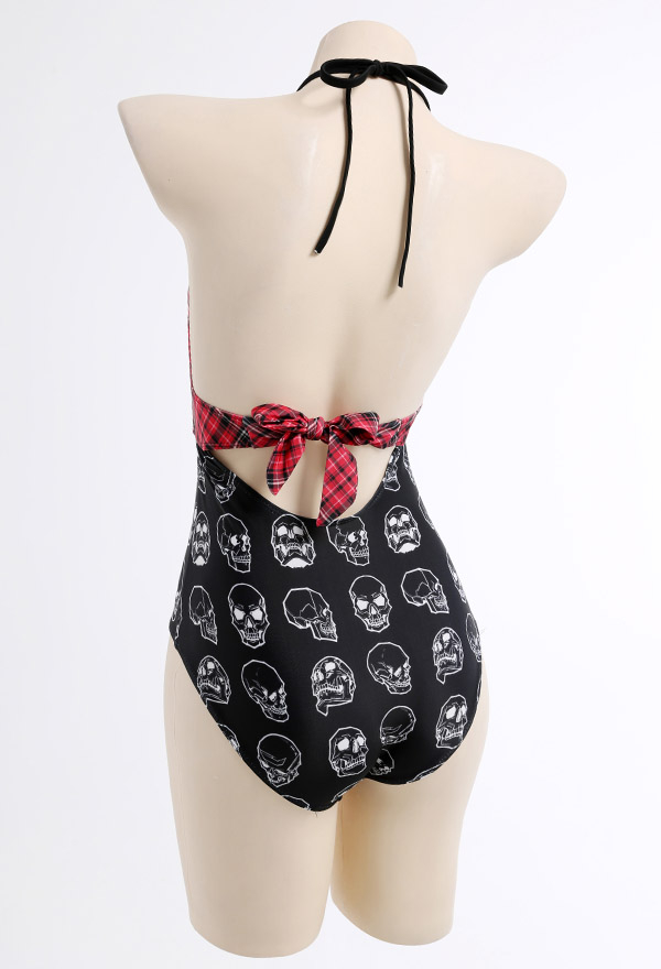 Skull one piece bathing 2024 suit