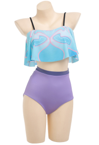Xiao Derivative Swimsuits for Women Bathing Suit Ruffle Decorated Top and High Waist Panty Set Two Piece Swimwear
