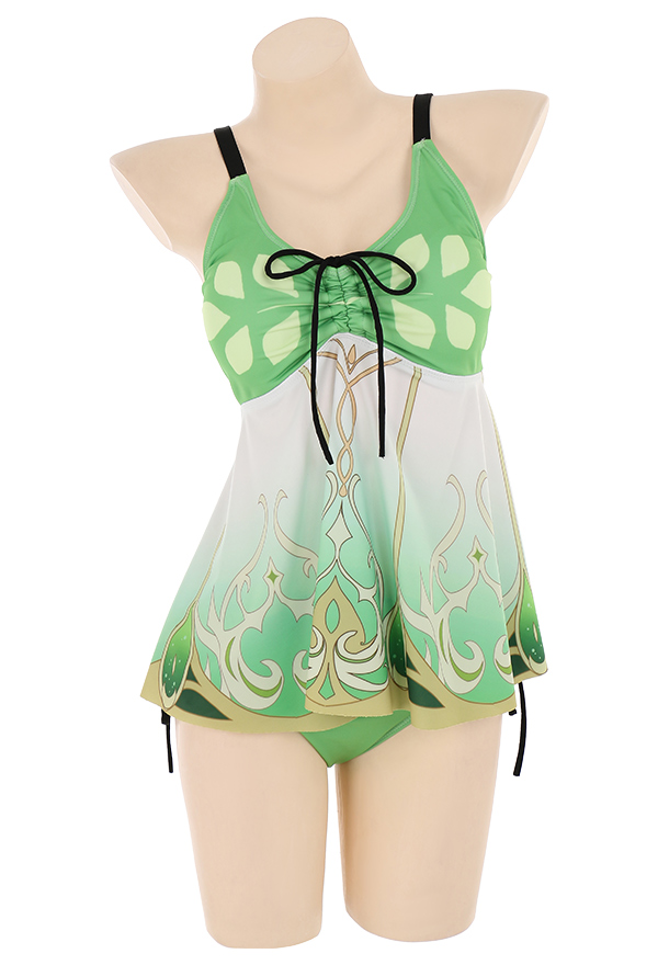 Nahida Derivative Swimsuits for Women Front Lace-up Bathing Suit Two Piece Tankini Loose Fit Swimwear