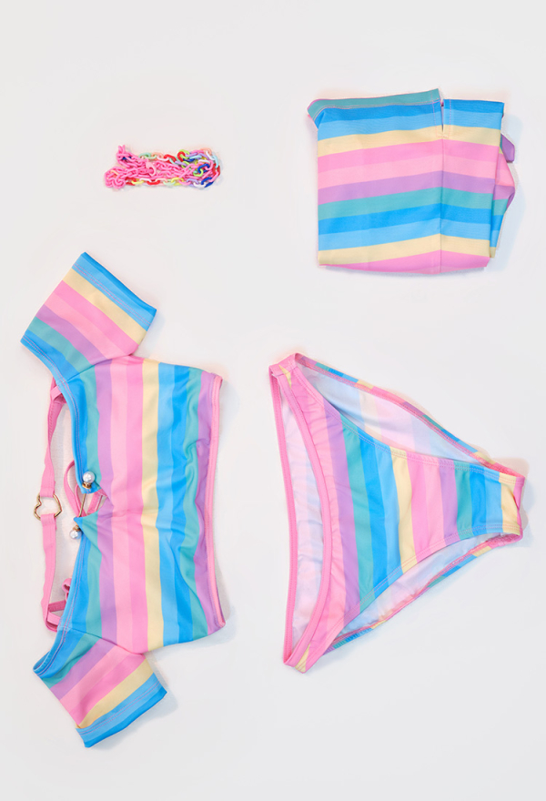 Miccostumes Maillot de Bain Sexuel Deux Pièces avec Jupe et Collier