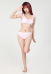 PM Derivative Two-Piece Swimsuit Set Kawaii Pink Short Tank Top and Triangle Bottoms Bathing Suit Swimwear