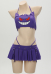 PM Derivative Two-Piece Swimsuit Purple Printed Halter Top Skorts Bathing Suit with Headband