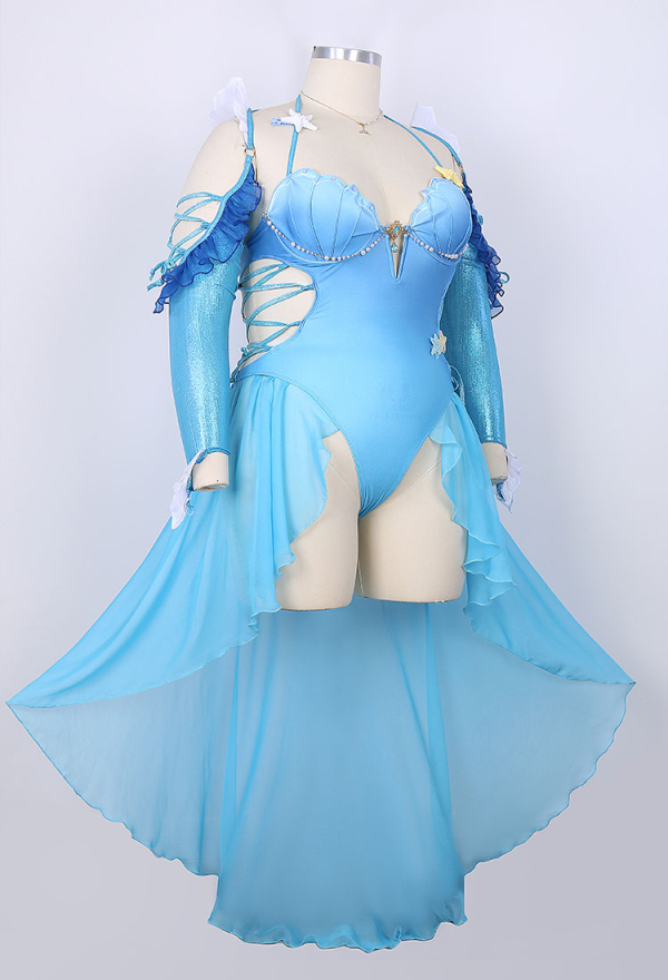 sachin and babi light blue dress Disney Store SILVERMIST Water FAIRY COSTUME DRESS Size Medium 7-8 Tinker  Bell main image 0