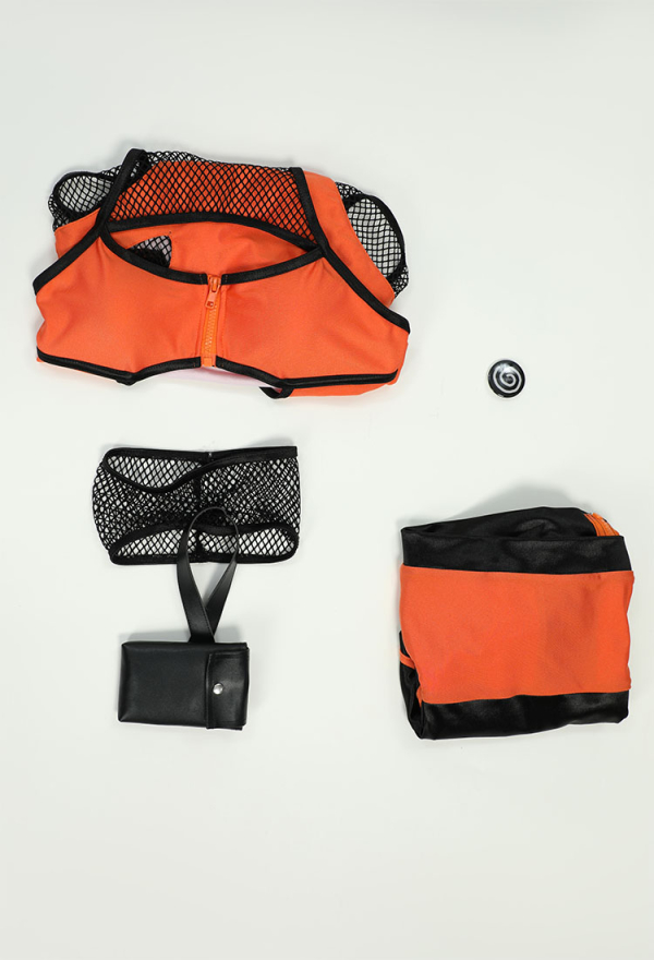 Ninja Dérivé Une-Pièce Maillot de Bain Halter Mesh Découpe Bodysuit Maillot de Bain et Veste Courte